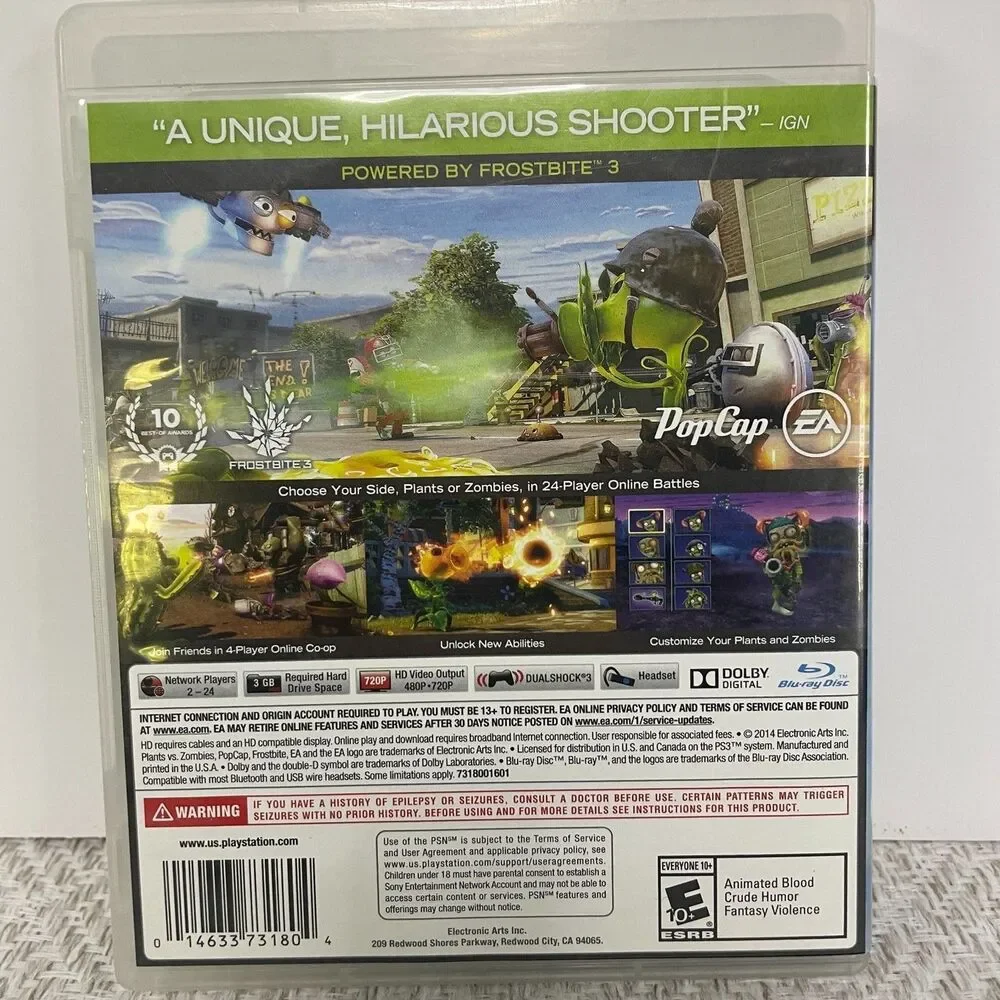 Plants vs. Zombies Garden Warfare Video Game for Sony Playstation 3